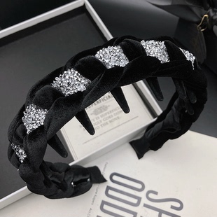 【永恒星河】高定手工编织碎钻麻花发箍高颅顶水钻高级感压发头饰