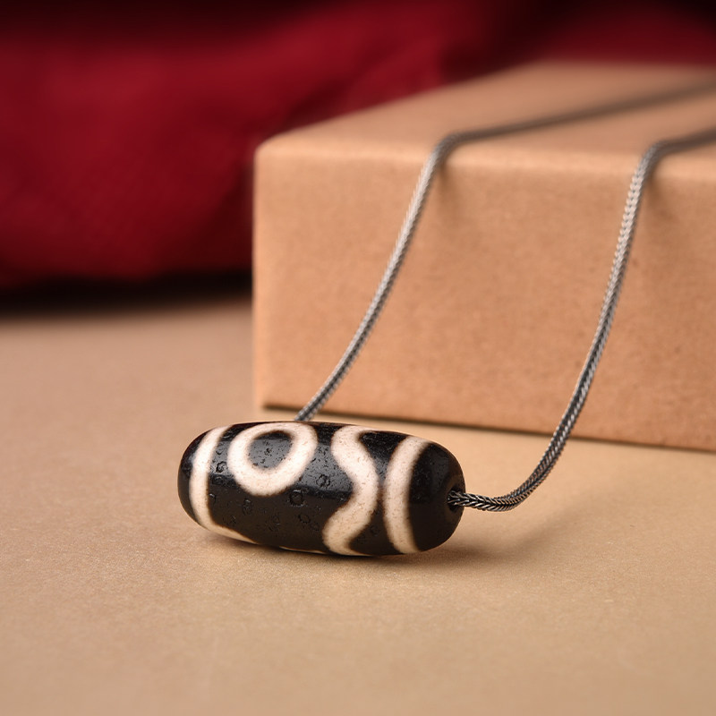 西藏息增怀诛天珠项链男女饰品钥匙扣至纯天珠本命年随身挂件