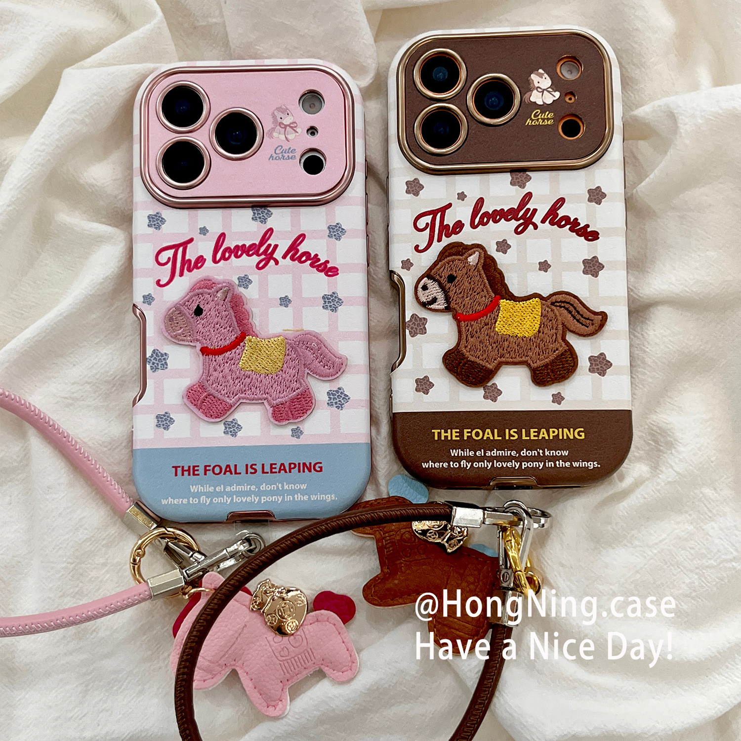 豹纹星星立体刺绣小马带挂链适用iPhone17ProMax手机壳情侣马年苹果16pro新年新款15PRO女13硅胶14防摔全包软,3C数码配件,手机保护套/壳,淘宝优惠券,粉丝福利购,淘宝优惠卷