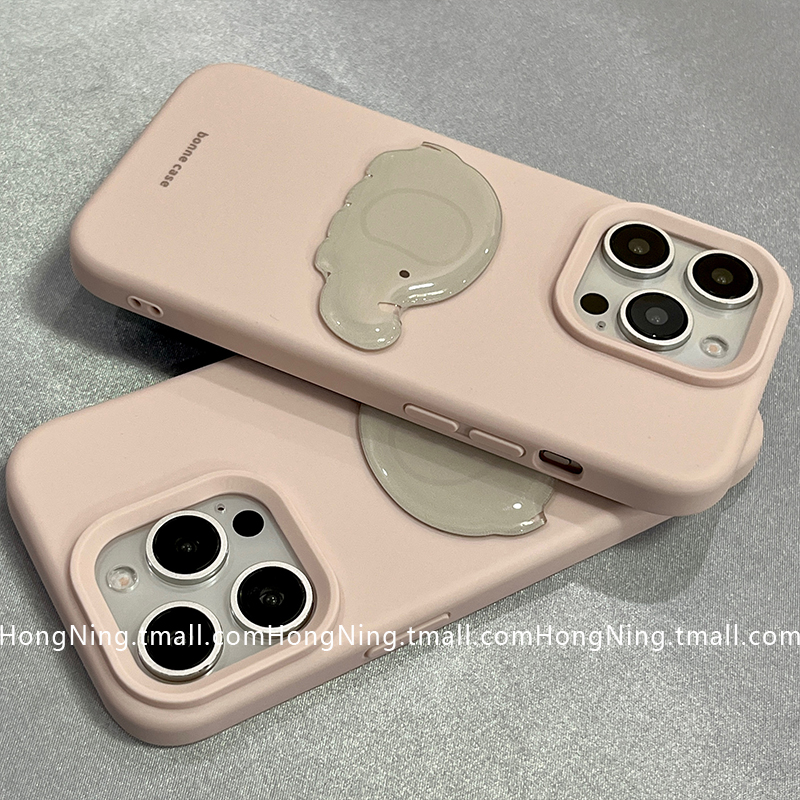 卡通可爱立体超萌大象适用苹果16ProMax手机壳iPhone13新款小众14PRO防摔15PROMAX硅胶11女款12简约全包软壳