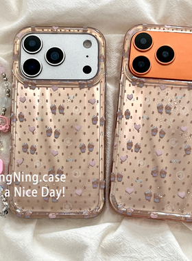 韩系趣味可爱黑皮HelloKitty带链条适用iPhone17ProMax手机壳苹果16pro新款15PRO女款小众13硅胶14防摔全包软