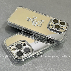 韩系镜面英文适用苹果14手机壳iPhone15ProMax新款13pro防摔15pro硅胶11女款12高级感小众简约全包网红保护套