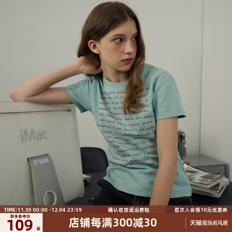 HeartBoon哈特蹦【离职宣言】辣妹美式复古情侣正肩短袖T恤女潮夏