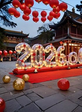 2026新年气模装饰商场门口美陈摆件商业街景区游乐场布置拍照引流