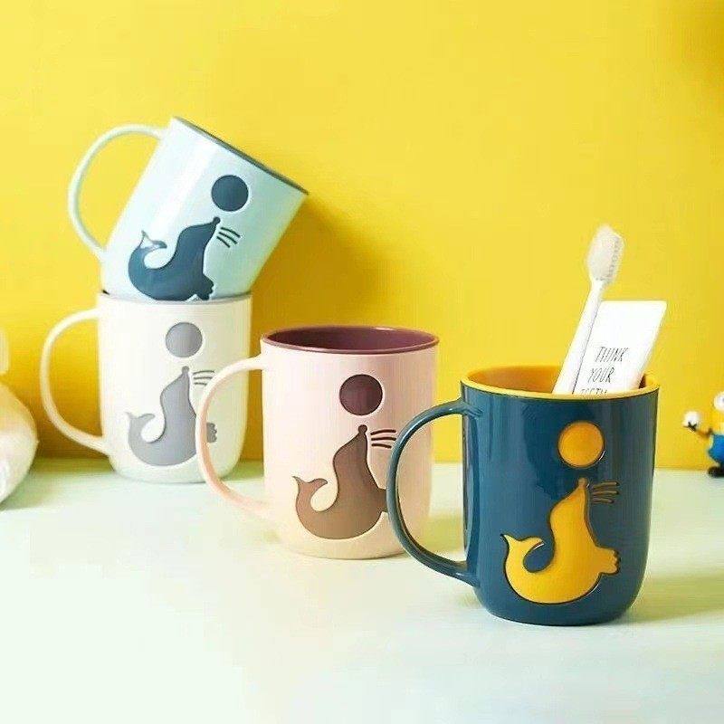 工厂刷牙漱口杯子创意小海豚漱牙缸加厚情侣塑料刷牙杯,家装主材,牙刷牙杯架/漱口杯,淘宝优惠券,粉丝福利购,淘宝优惠卷
