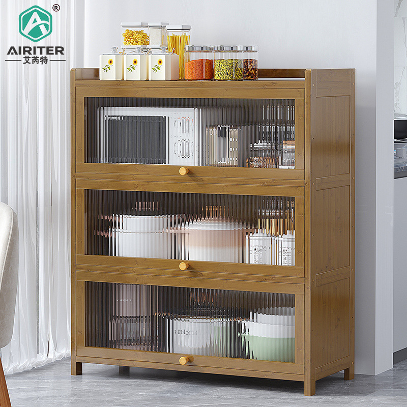 一件起批碗柜家用厨房置物架多功能橱柜带门碟锅具收纳柜子餐边