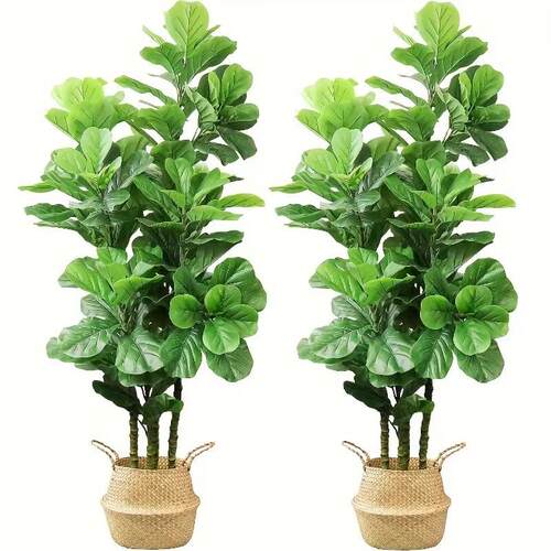现货仿真琴叶榕大型盆栽北欧植物室内假绿植盆景家居客厅摆件