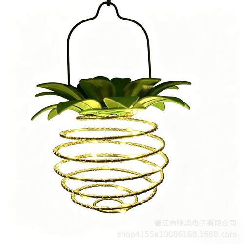 铁艺菠萝灯庭院景观灯户外防水花园装饰LED铜线小夜灯挂灯