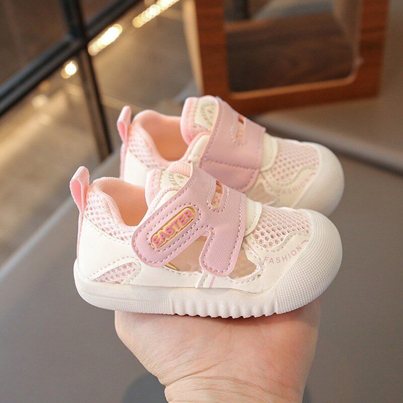 夏季女宝宝凉鞋0一1-3岁夏天女童网鞋婴儿女宝12个月透气软底鞋子