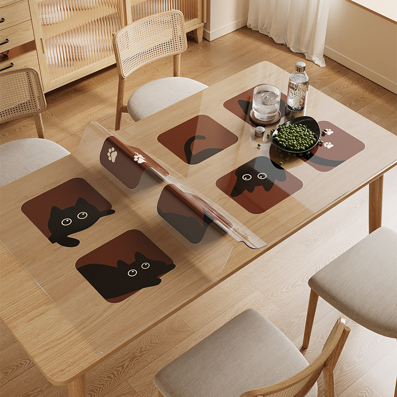 透明软玻璃PVC防水防油桌面保护垫茶几桌垫耐高温免洗可擦餐桌垫,居家布艺,桌布,淘宝优惠券,粉丝福利购,淘宝优惠卷