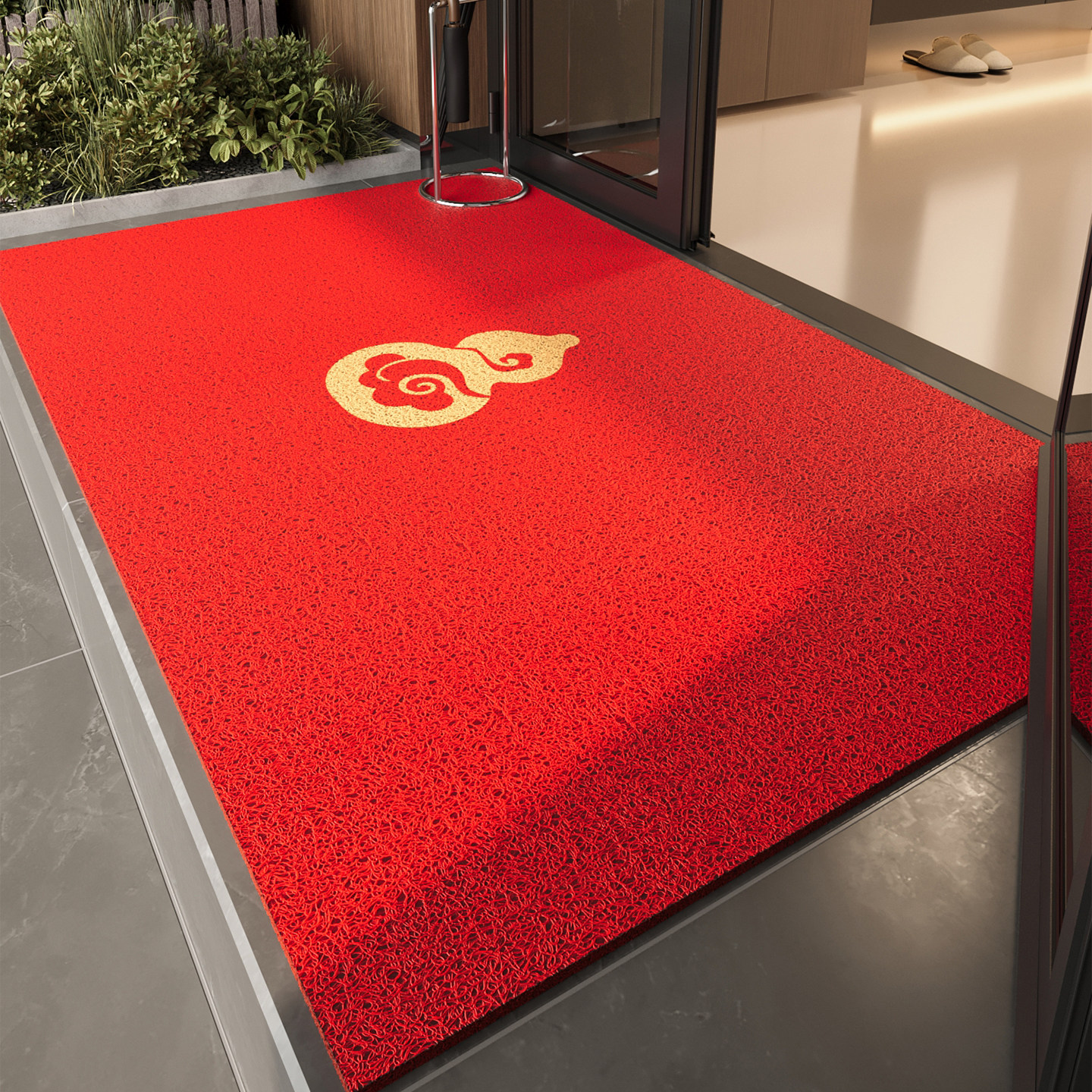 丝圈耐脏耐磨入户门地垫红色喜庆门垫子防滑脚垫除尘免洗地毯定制,居家布艺,入户地垫,淘宝优惠券,粉丝福利购,淘宝优惠卷