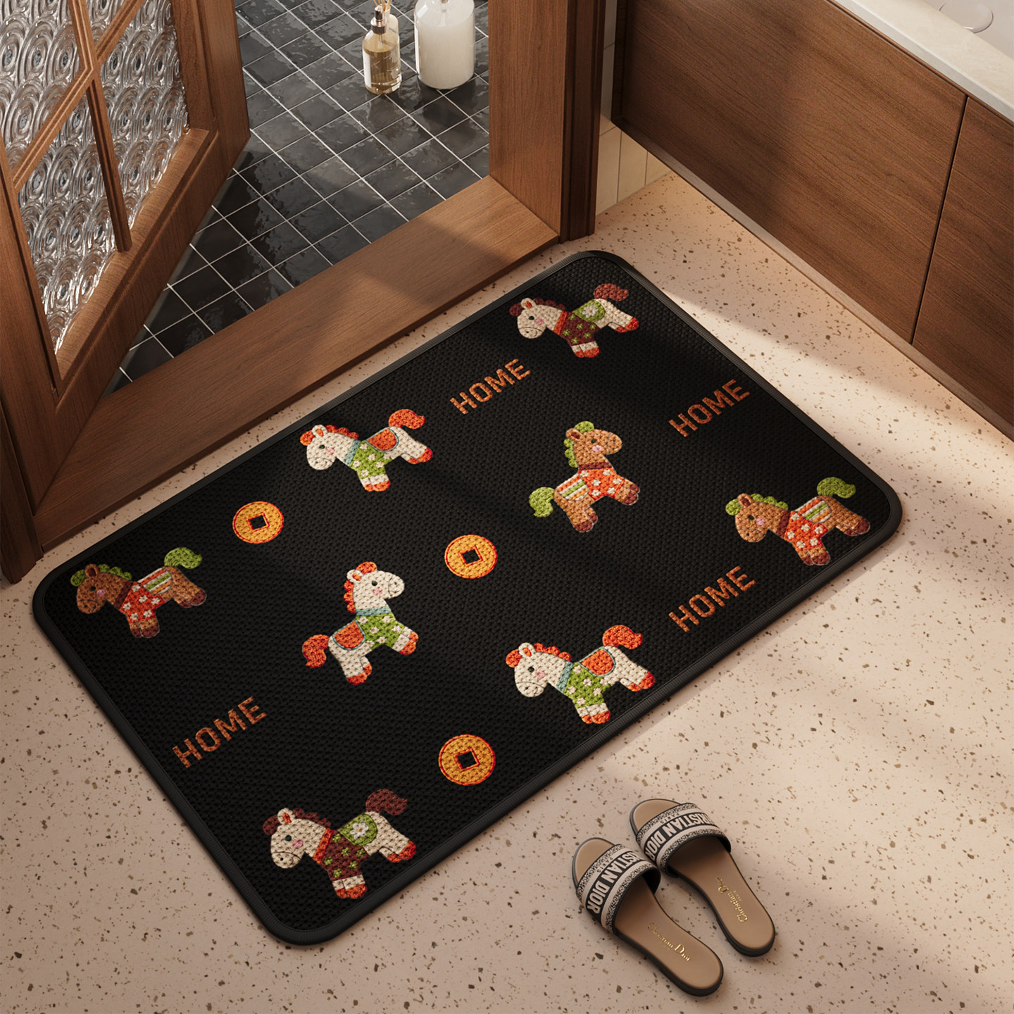 卫生间吸水速干防滑地垫卡通浴室轻奢高级感厕所卫浴门垫免洗脚垫,居家布艺,家用脚垫,淘宝优惠券,粉丝福利购,淘宝优惠卷