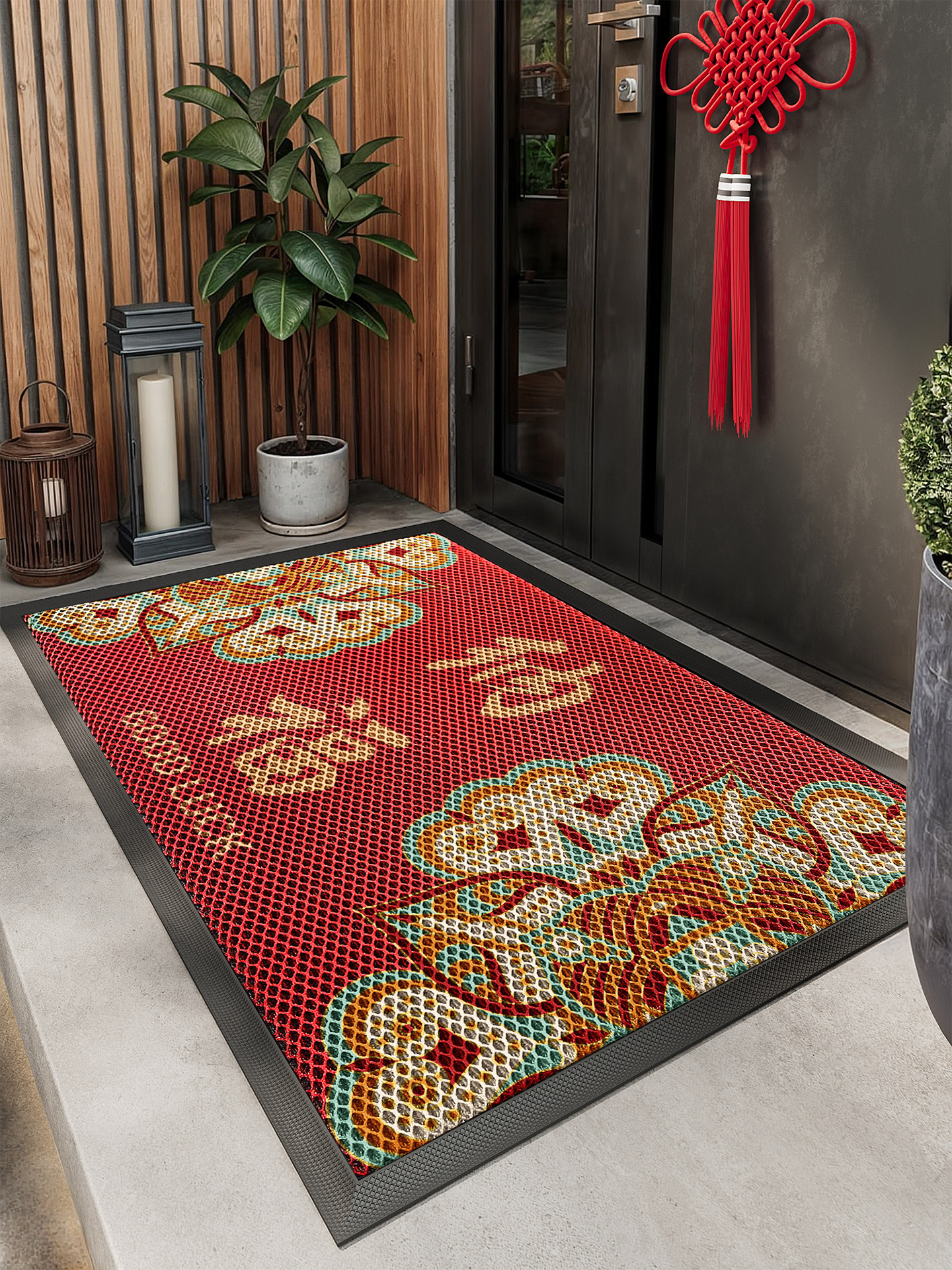 红色入户门地垫耐脏除尘免打理地毯玄关门口防滑脚垫高弹喜庆门垫,居家布艺,入户地垫,淘宝优惠券,粉丝福利购,淘宝优惠卷