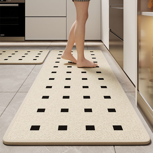 厨房地垫防滑吸水脚垫耐脏免洗家用简约高级感防摔垫厕所软垫定制