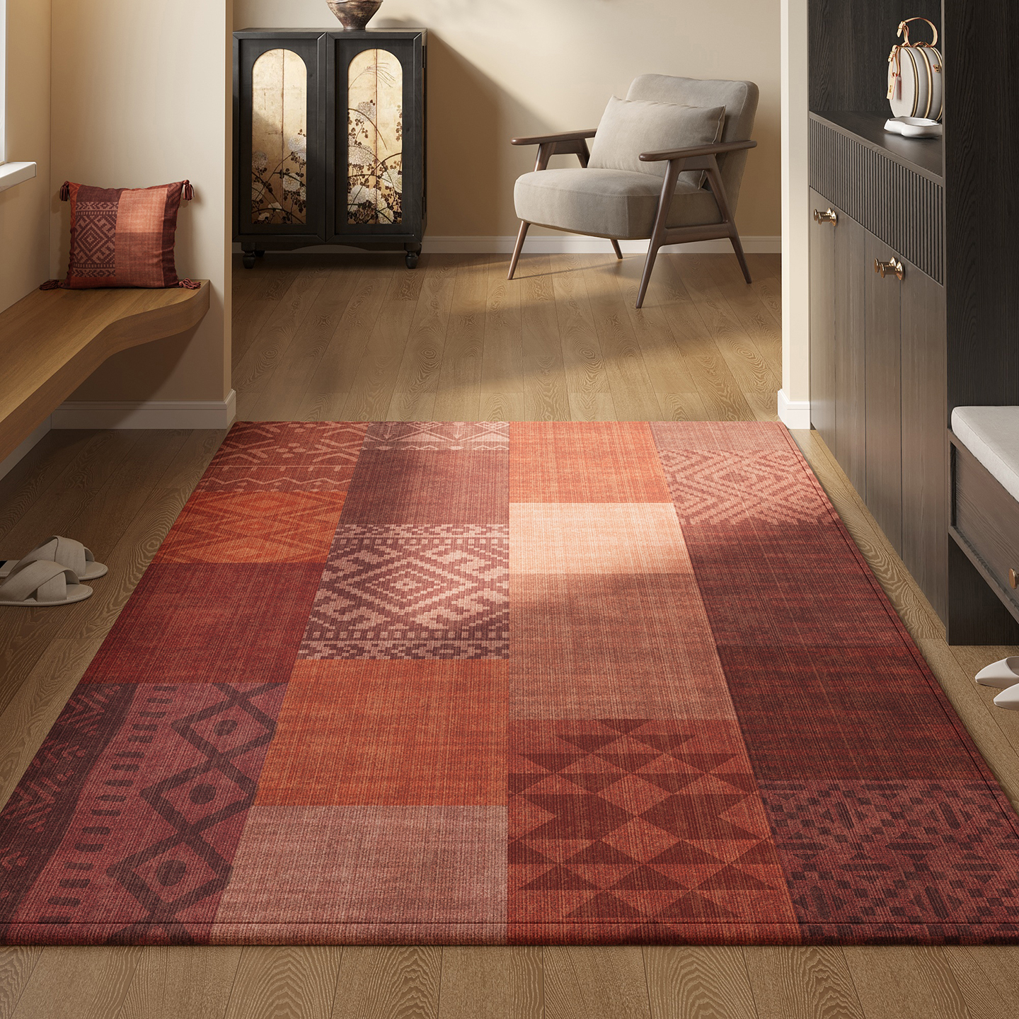 美式入户门地垫大门口进门防滑脚垫家用玄关可裁剪免打理地毯门垫