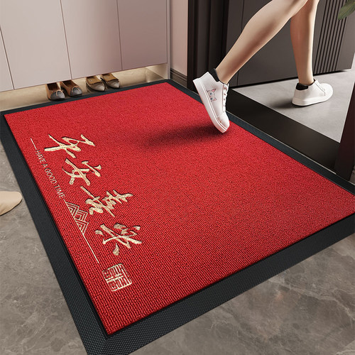 高端入户门地垫红色耐脏除尘大门口进门脚垫玄关防滑免洗地毯加厚
