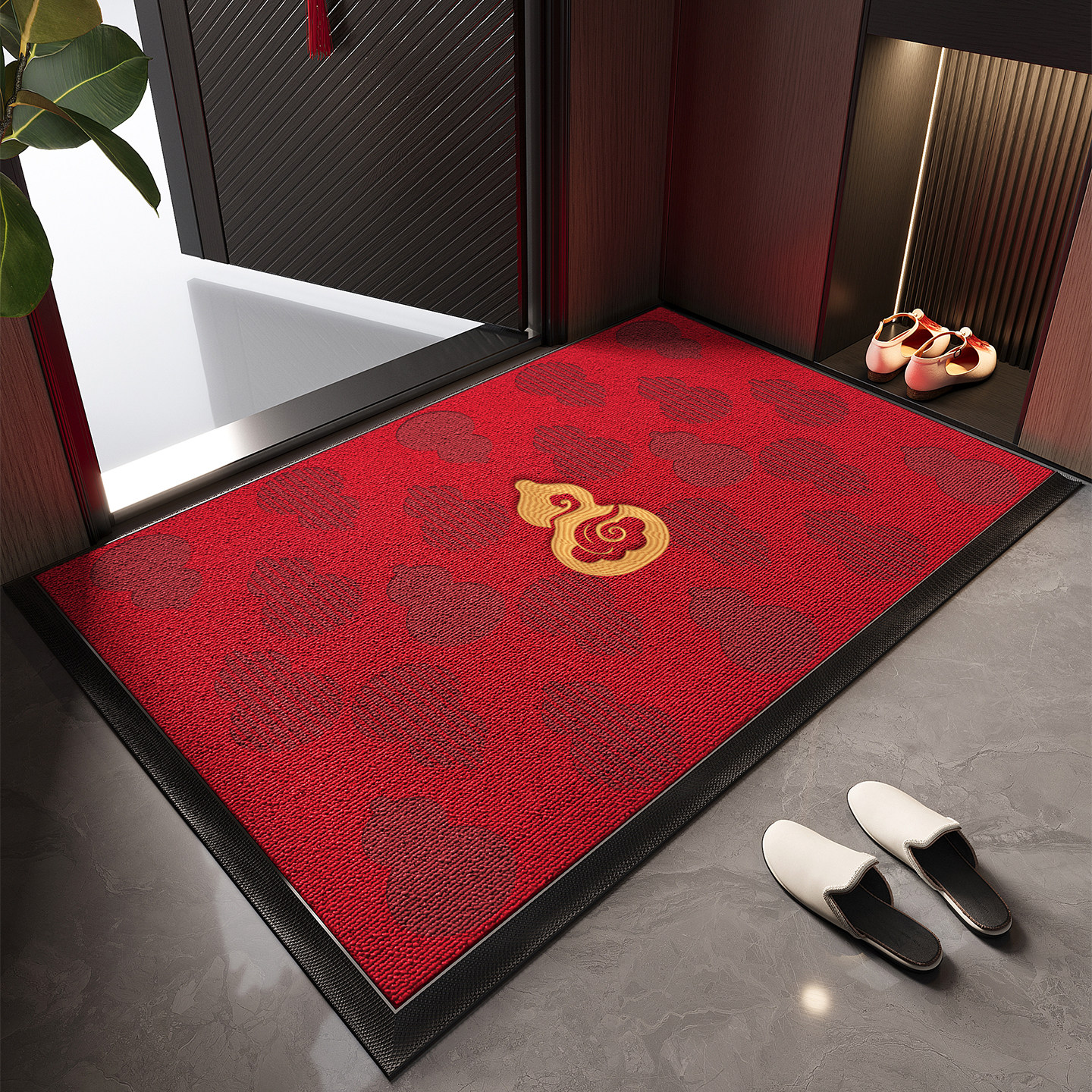 红色入户门地垫高级感进门蹭土除尘防滑脚垫玄关家用高端地毯门垫,居家布艺,入户地垫,淘宝优惠券,粉丝福利购,淘宝优惠卷