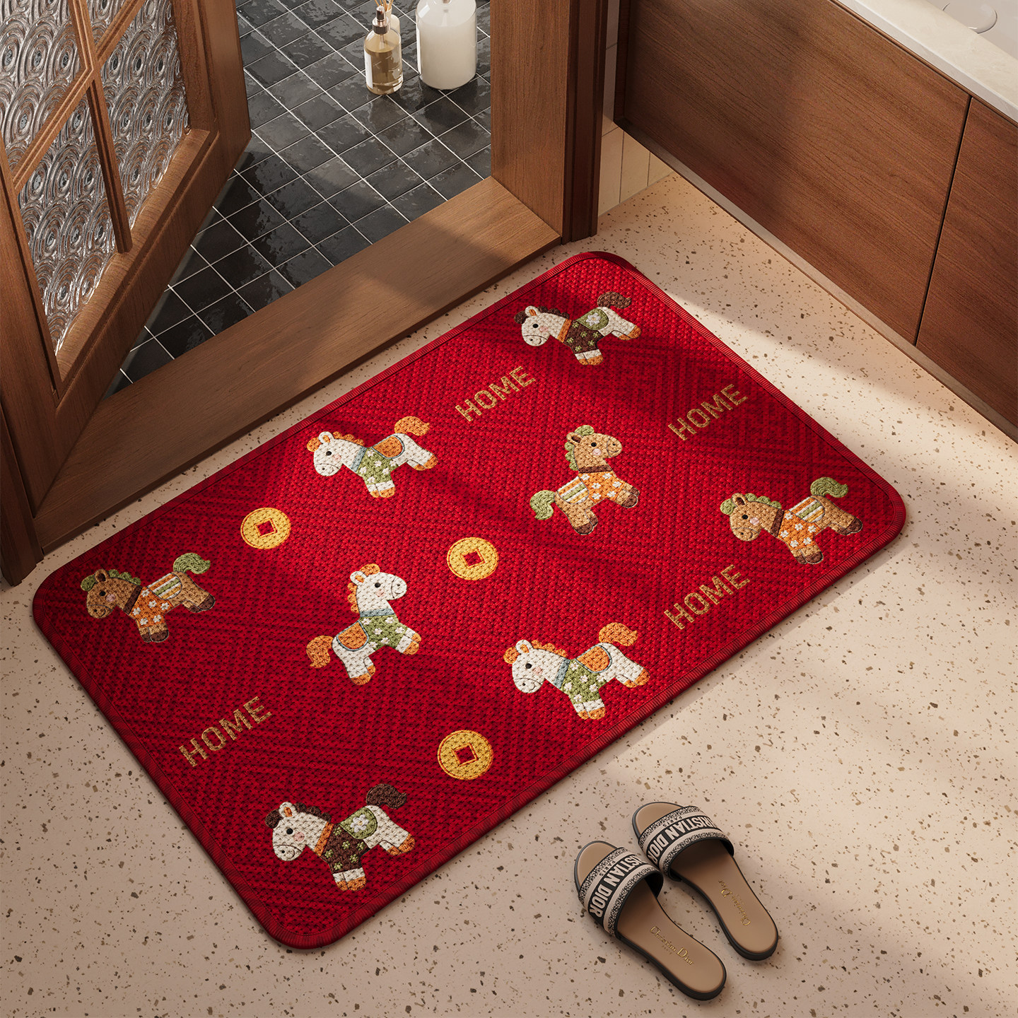 厕所卫浴门垫卫生间吸水速干防滑地垫卡通浴室轻奢高级感免洗脚垫,居家布艺,家用脚垫,淘宝优惠券,粉丝福利购,淘宝优惠卷