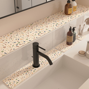 卫生间水龙头沥水垫硅藻泥吸水垫浴室柜顶镜柜防溅水长条防潮耐脏