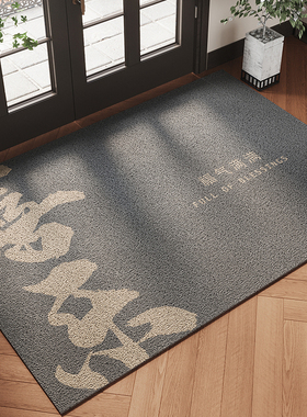 灰色丝圈PVC入户门地垫大门口进门除尘防滑脚垫耐脏免洗玄关地毯