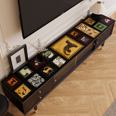 美式复古电视柜桌垫轻奢高级感防水耐脏长条餐边柜鞋柜台面保护垫