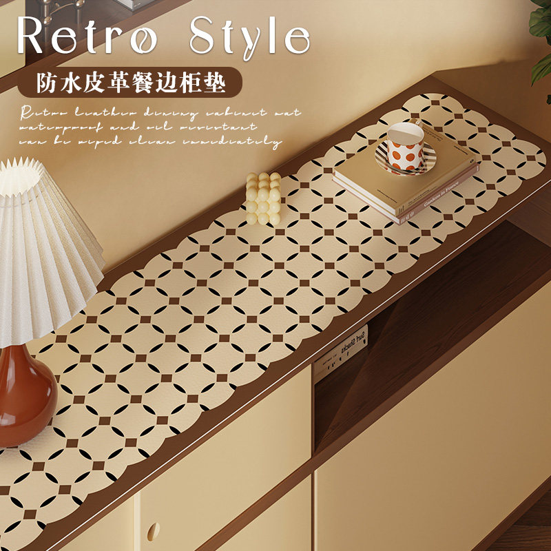 法式复古长方形餐边柜垫电视柜台面保护垫防水防油免洗高级感桌布,居家布艺,桌布,淘宝优惠券,粉丝福利购,淘宝优惠卷
