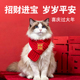 猫咪宠物年新年平安保暖围脖过年围巾猫狗装 饰春节锦鲤饰品狗脖圈