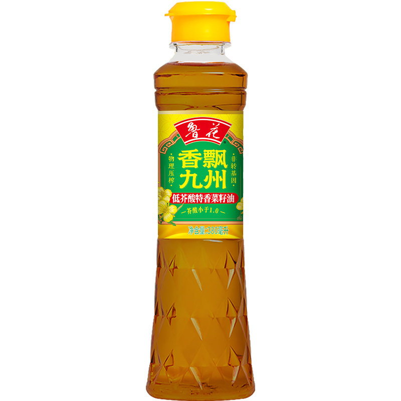 鲁花香飘九州低芥酸特香菜籽油380ml*1  小瓶 食用油