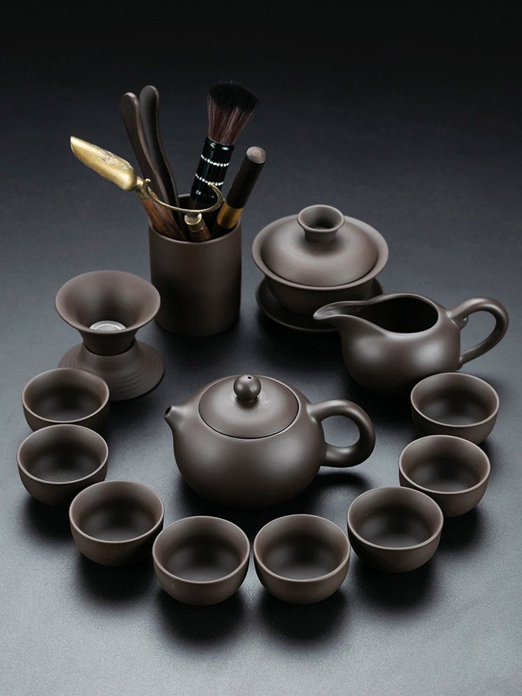 紫砂茶具茶台一套家用三才碗闻香杯整套茶器中式原矿泥西施壶套装