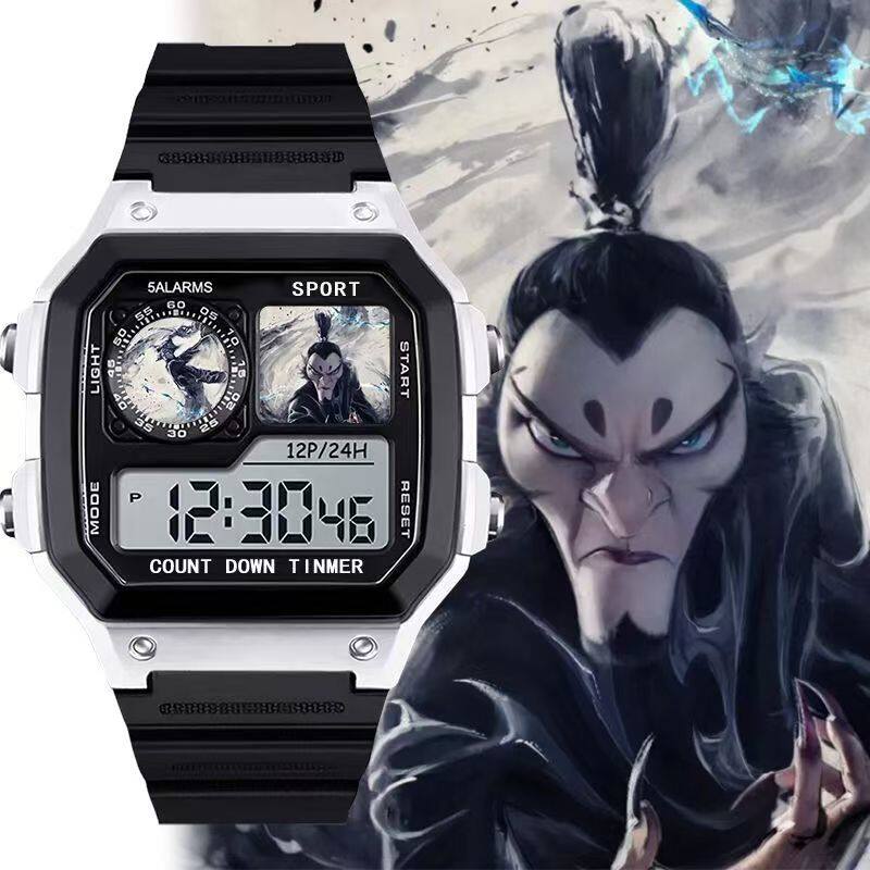 二次元哪吒敖丙儿童手表动漫周边防水防摔智能电子计时手表有闹钟