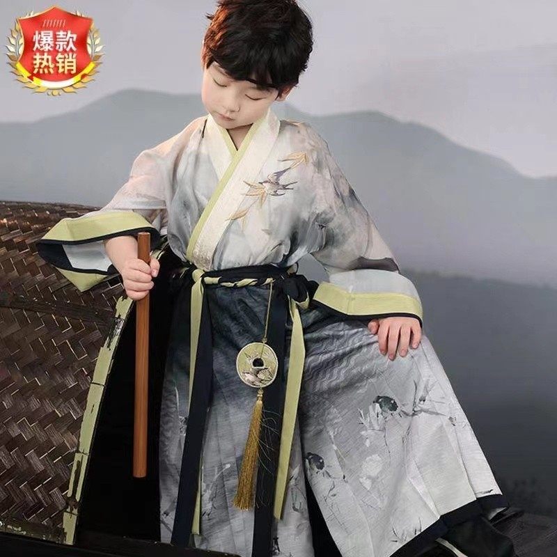 男童汉服中国风唐装2025少爷服国学服套装高端帅气朗诵中秋演出服