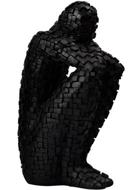 厂家直销新中式马赛克人物模型雕塑树脂工艺品摆件客厅家居雕塑品