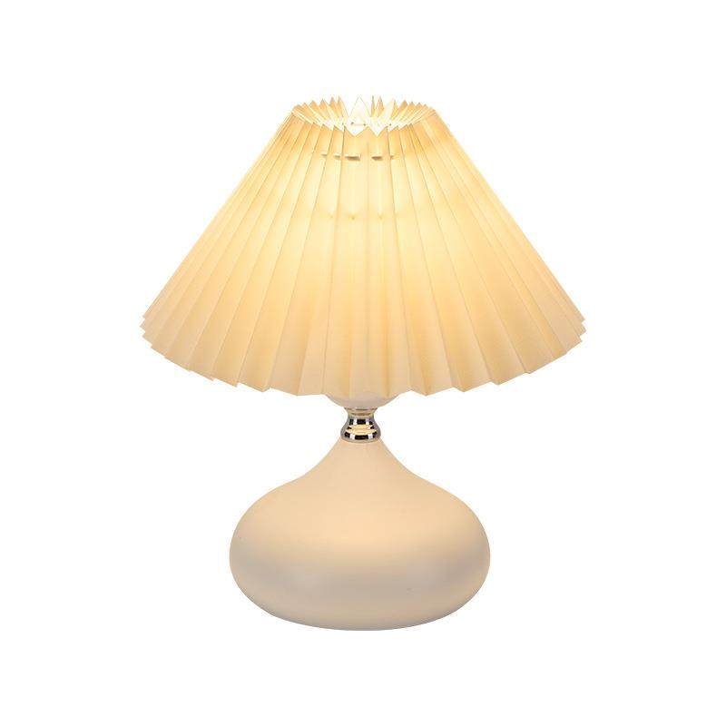 百褶台灯床头高级感网红灯北欧ins风少女温馨小夜灯装饰创意台灯,家装灯饰光源,装饰台灯,淘宝优惠券,粉丝福利购,淘宝优惠卷