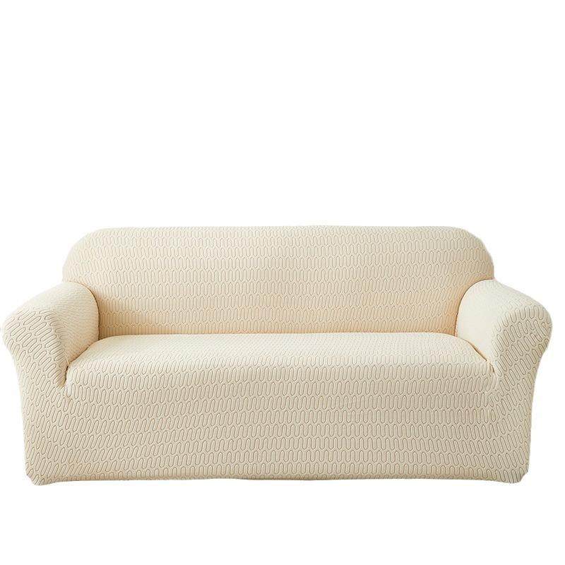 秋冬加厚提花绒沙发套纯色全包弹力提花沙发套防滑隔脏沙发套子