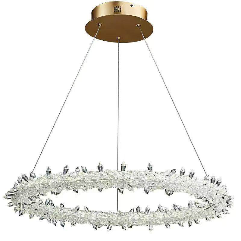 水晶轻奢吊灯现代简约高级感酒店大堂圆形创意主灯法式别墅客厅灯,家装灯饰光源,智能吊灯,淘宝优惠券,粉丝福利购,淘宝优惠卷