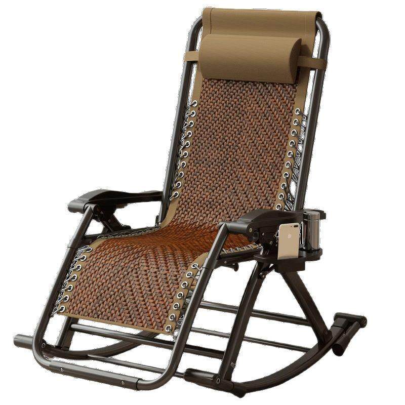 摇摇椅阳台懒人椅折叠躺椅成人可睡觉家用休闲晒太阳单人沙发藤椅