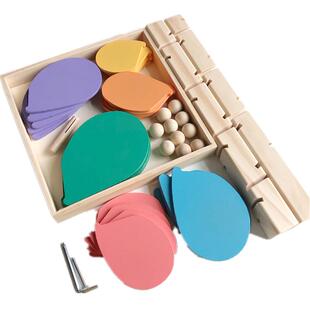创意木质音乐树1.7彩虹积木制弹珠发声树儿童颜色追踪亲子玩具