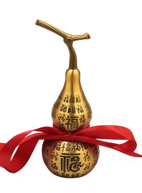 黄铜葫芦摆件百福禄开口龙头空心客厅卧室酒柜装饰敬贺长辈礼品