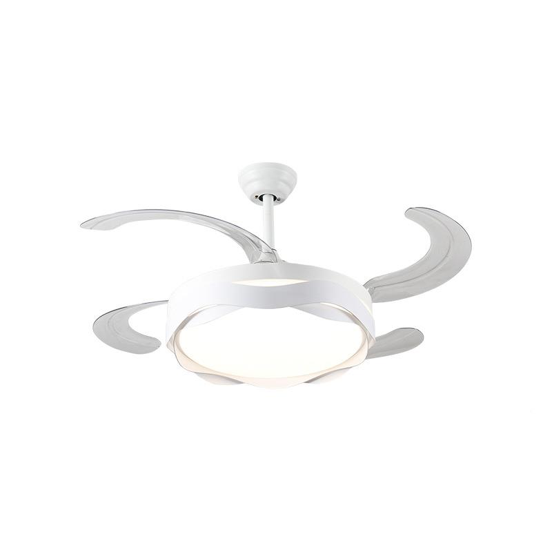 卧风扇灯简约奶油风能智变频客厅吸顶室吊扇静音餐灯厅灯扇一体灯