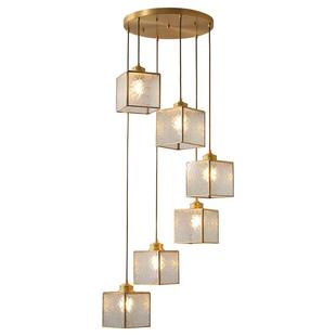 全铜新中式 吊灯旋转楼梯间过道灯玄关走廊吧台餐厅卧室客厅灯具