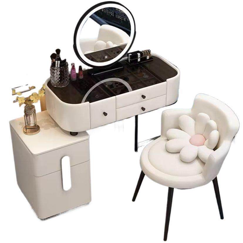 卧室梳妆台现代简约高级轻奢奶油风化妆桌网红ins北欧收纳柜一体,住宅家具,梳妆台+梳妆凳,淘宝优惠券,粉丝福利购,淘宝优惠卷