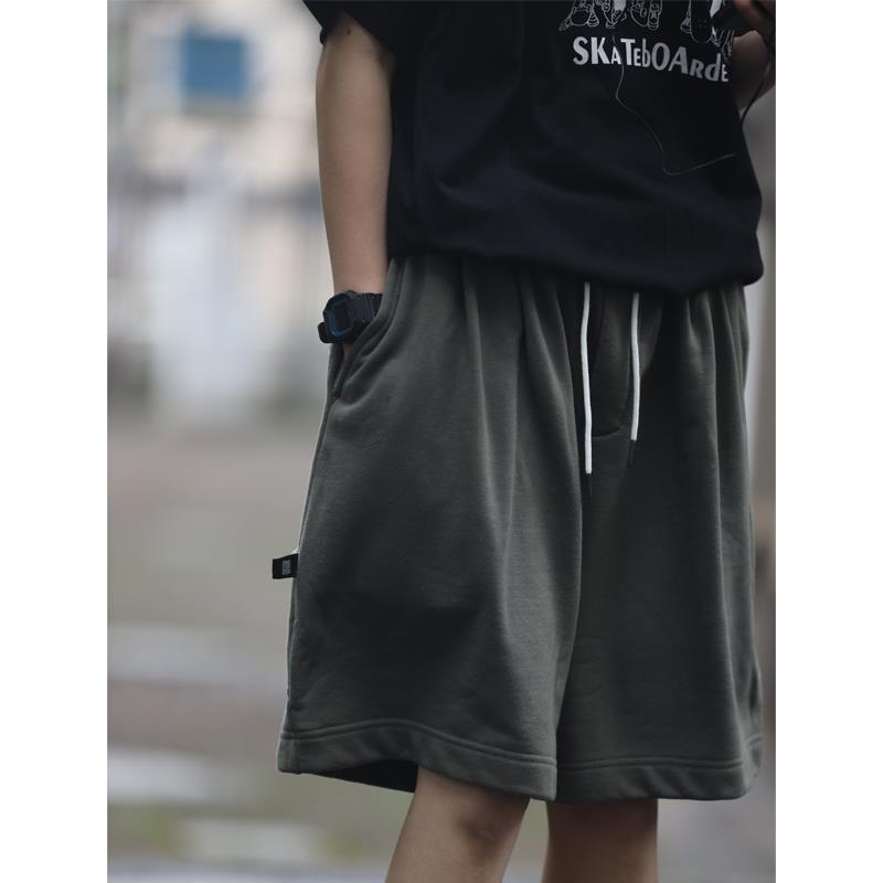 Nobodyknows夏季日系纯色廓形针织休闲百搭五分男女卫裤运动短裤