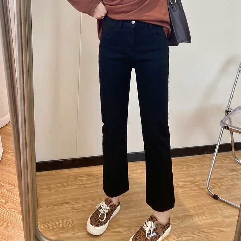 胖MM高腰直筒牛仔裤 显瘦九分弹力 2025春秋新款女装通勤风