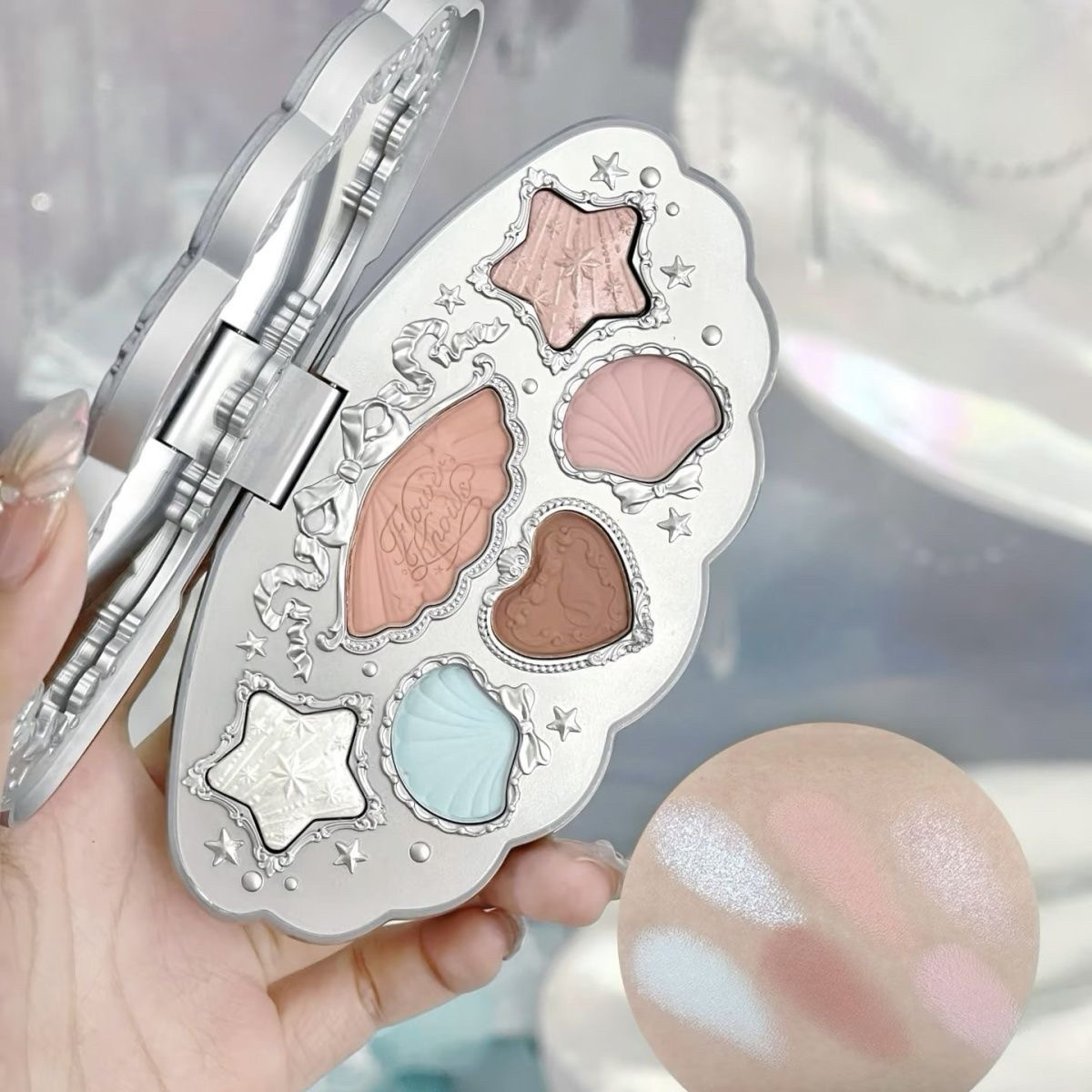 花知晓贝壳珍珠小天使蝴蝶云肩草莓仲夏夜甜心小熊眼影盘珠光闪亮