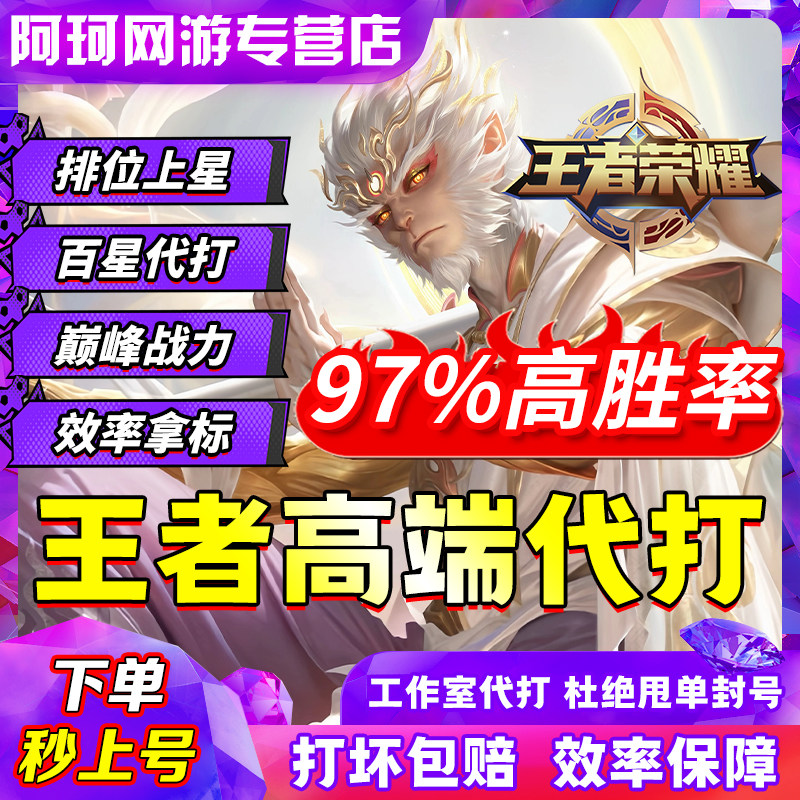 王者荣耀代练代打排位战力巅峰赛省标大国标小国标陪玩带上分车队