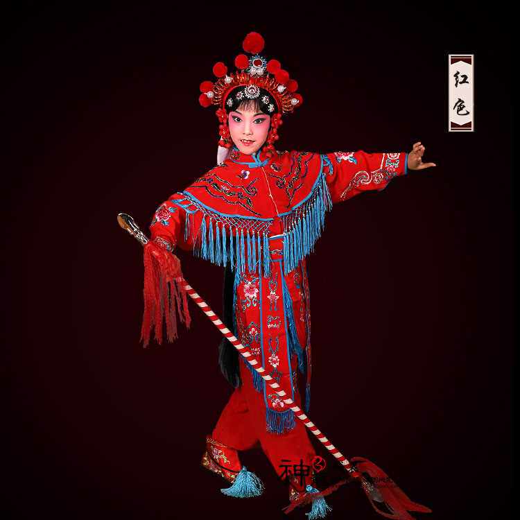 高档京越剧戏曲戏剧演出服装 刀马旦武旦女兵女将女兵衣 戏服