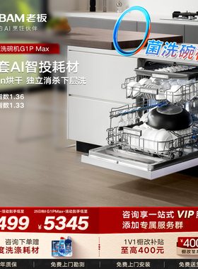老板洗碗机盐系G1PMax家用全自动17/21套大容量嵌入式消毒柜一体