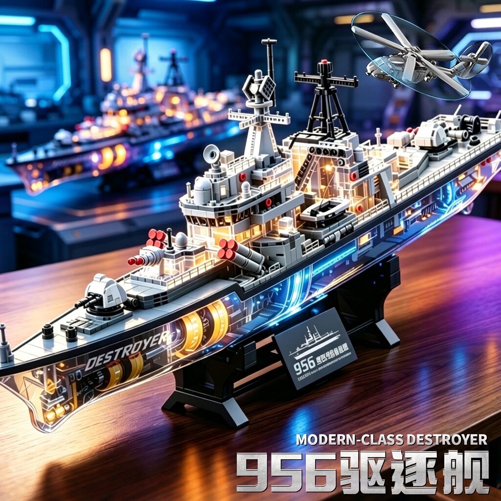 巨大型航空母舰积木模型益智拼装玩具6到12岁以上男孩子生日礼物
