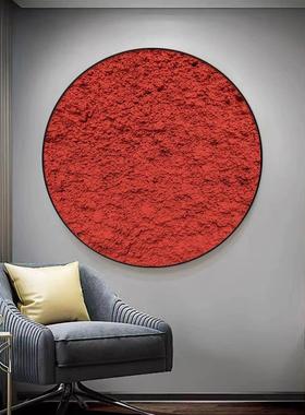 大芬村入户玄关微喷打印装饰画红色圆形画客厅挂画餐厅新中式壁画