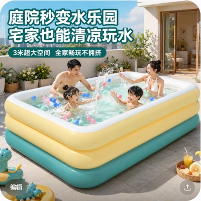 充气游泳池加厚小孩宝宝家庭夏季泳池家用户外大型水池成人戏水池